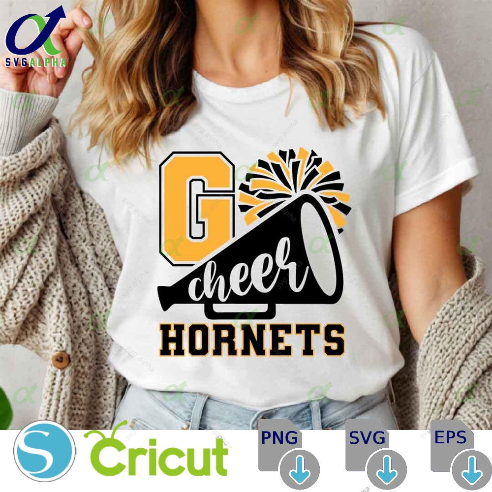 Go Cheer Hornets Svg Png Cheerleader Svg Hornets Cheerleading Svg School Spirit Mascot Cheer Mom Png Hornets Sublimation Designs